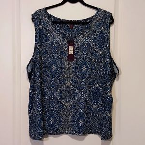 Gloria Vanderbilt Keira NWT 3X Sleeveless Top